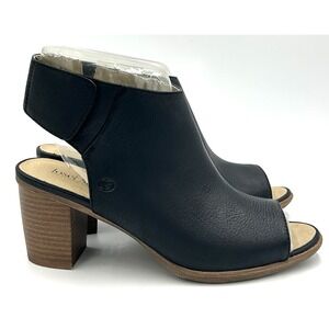 Josef Seibel Bonnie‎ Black Leather Peep Toe Bootie Women's Size 37 US 6.5 - 7
